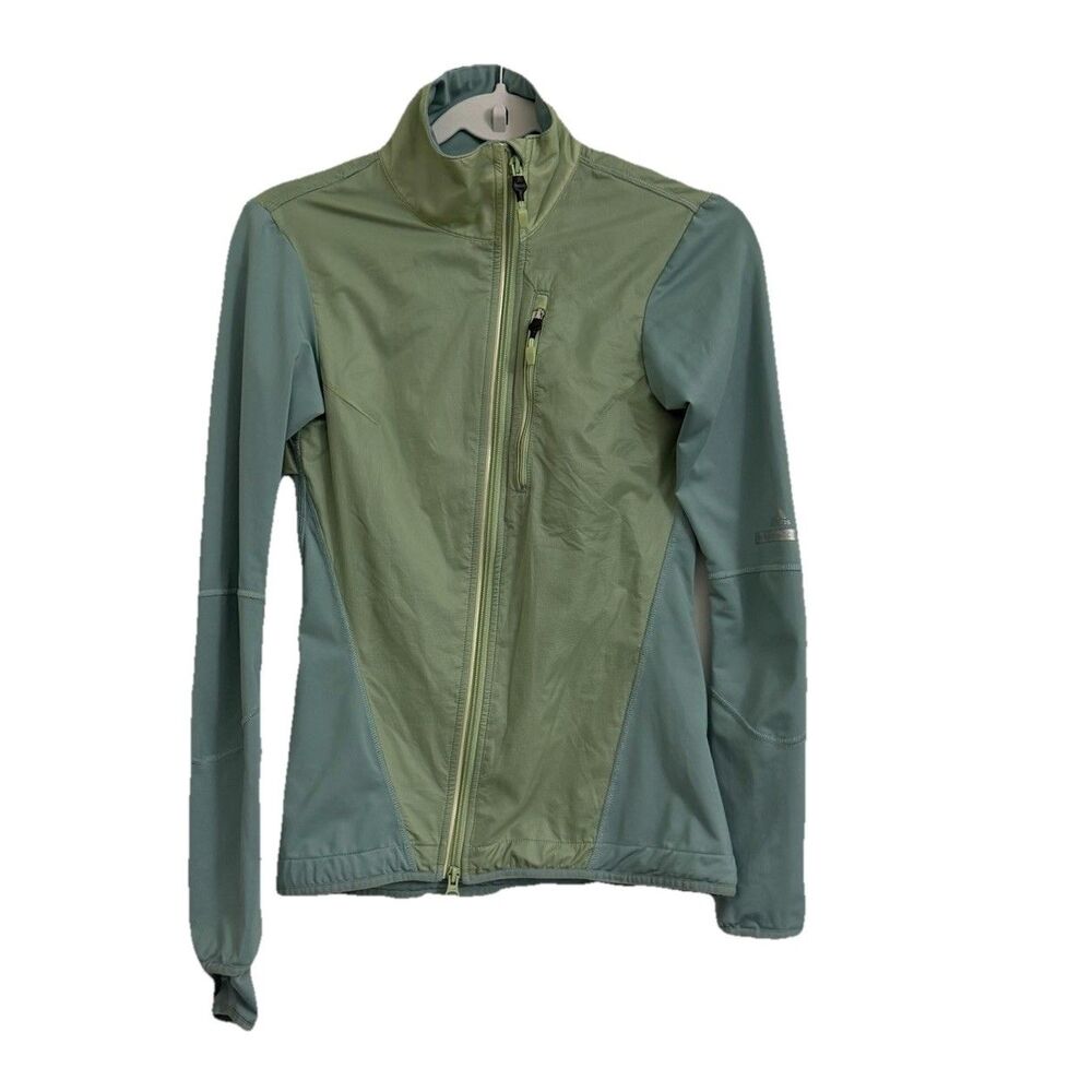Adidas‎ Stella McCartney Running Jacket Womens XS Green Windbreaker Full Zip Y2K